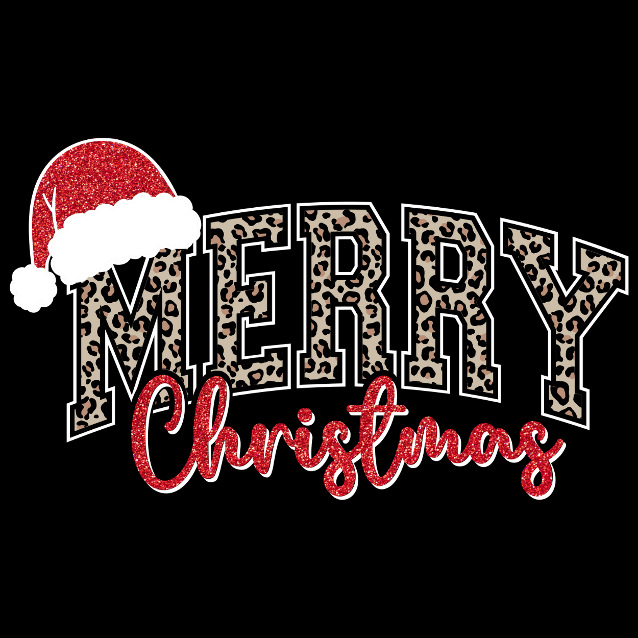 Merry Christmas Leopard Print