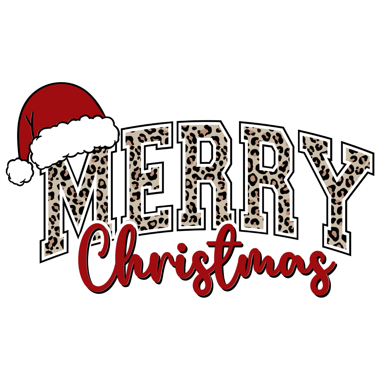 Merry Christmas Leopard Print