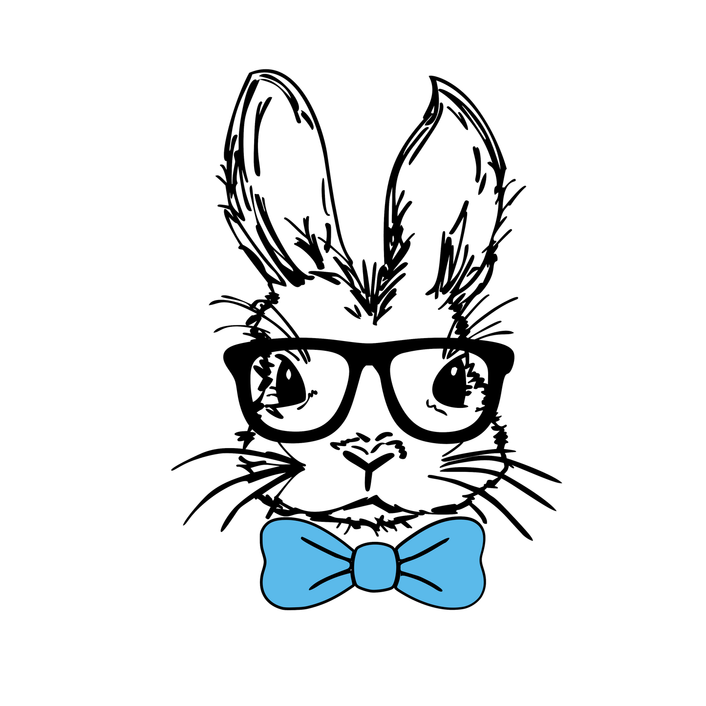 Bunny Blue Bowtie & Glasses
