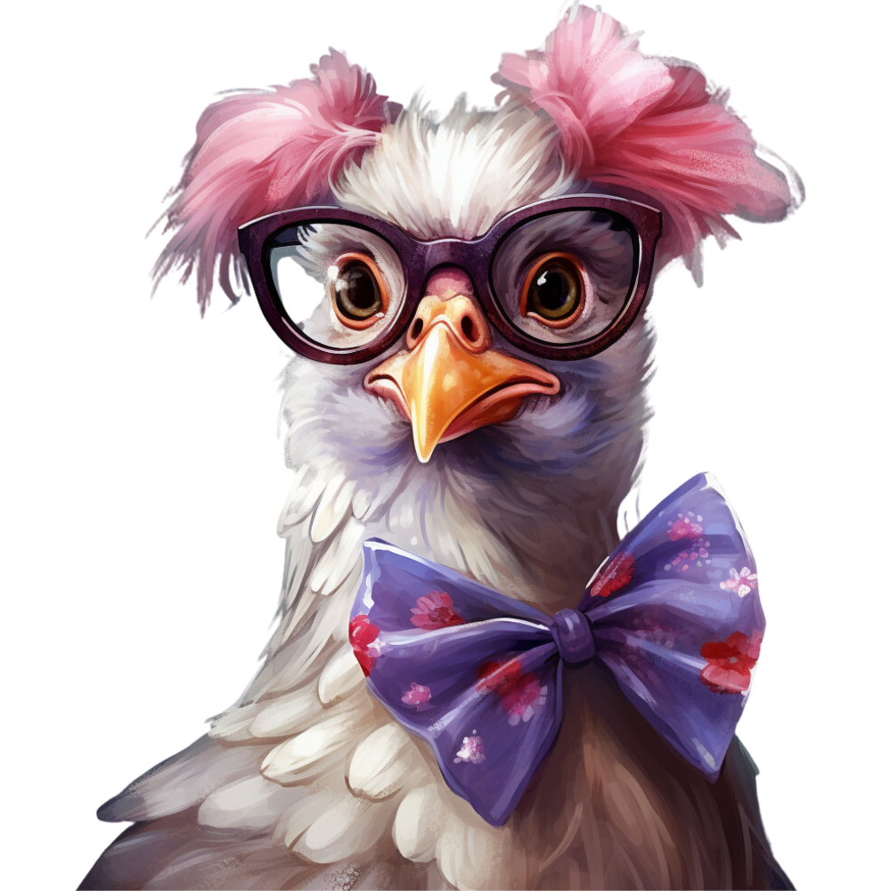 Crazy Chicken - Glasses & Bow Tie