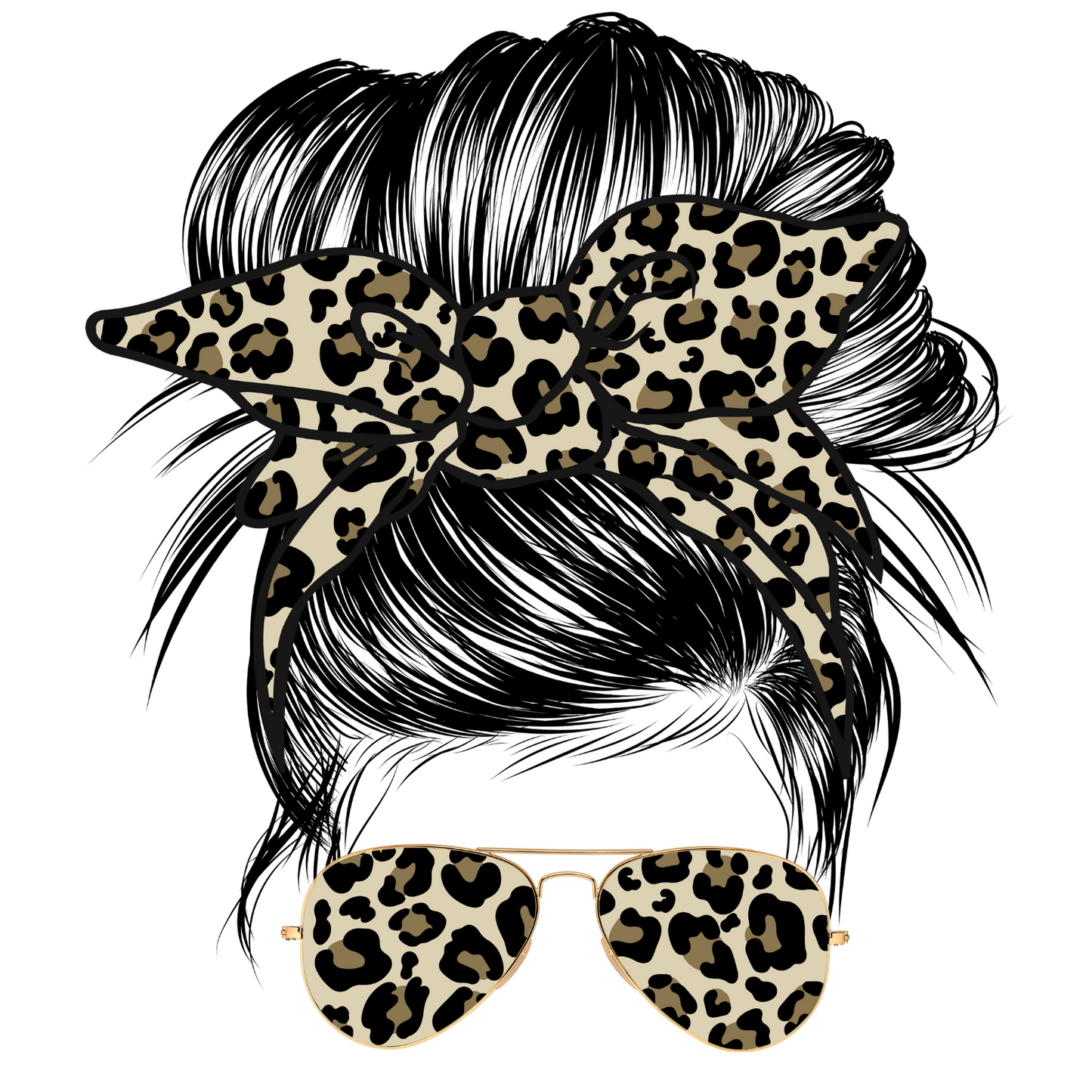 Messy Bun Leopard Print