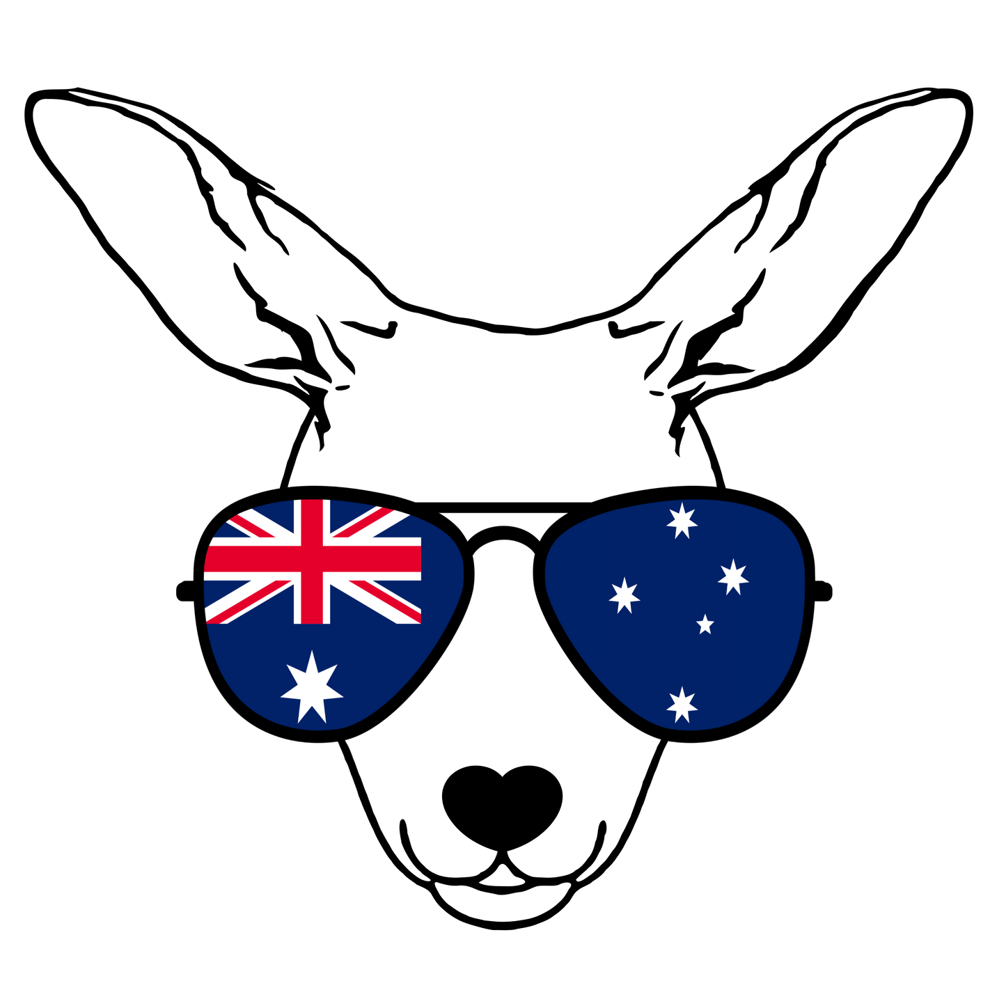 Kangaroo Australian Flag Glasses